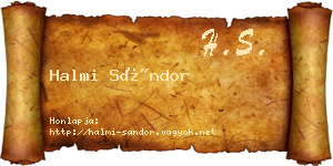Halmi Sándor névjegykártya